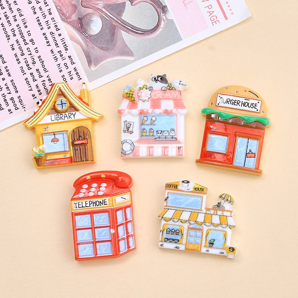 20PCS Cartoon burger House charms