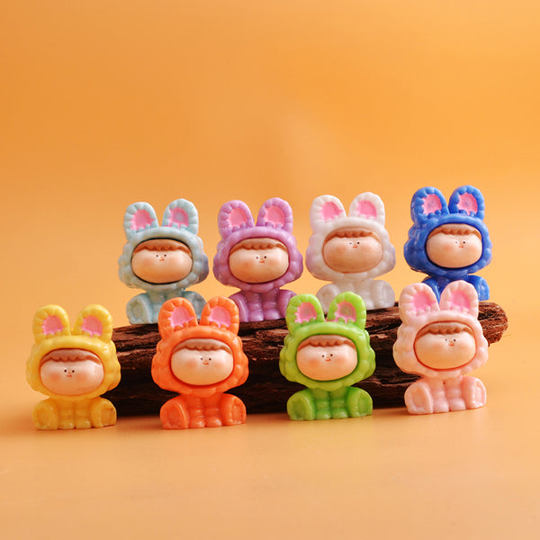 20PCS Colorful dopamine cute rabbit charms