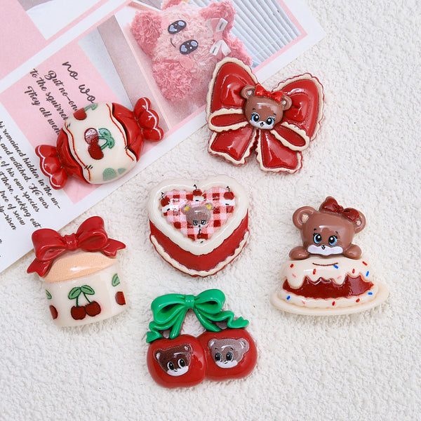 20PCS Cherry Bear charms