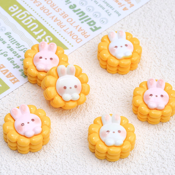 20PCS Cartoon corn rabbit charms