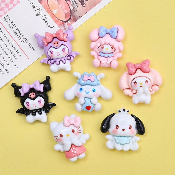 20PCS Cute bow-tie animals charms