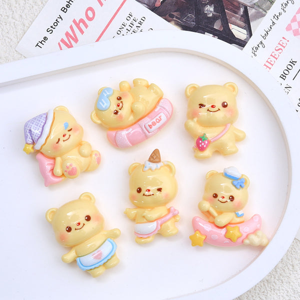 20PCS Sleeping Butter Bear charms