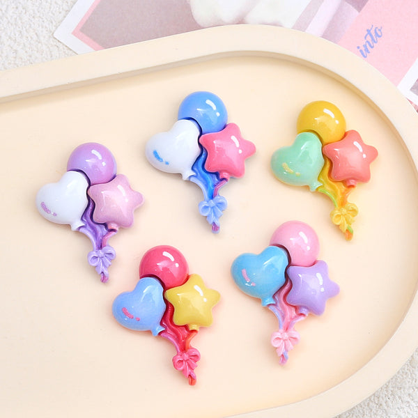 20PCS Colored heart balloons charms