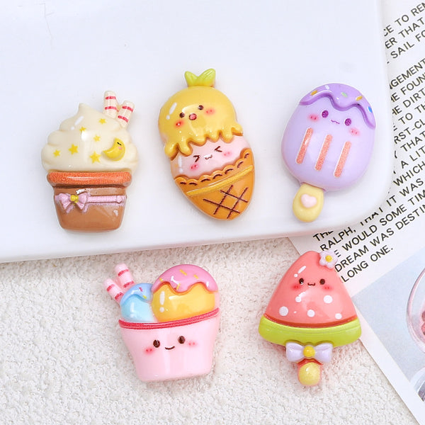 20PCS Cartoon summer ice cream charms