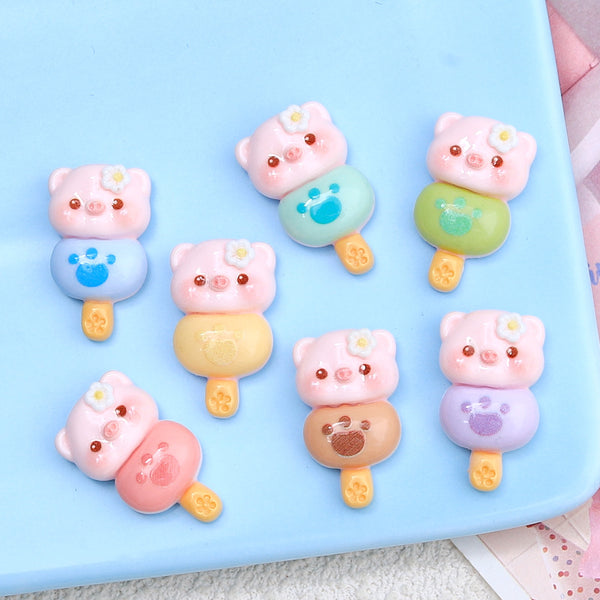 20PCS Soft little pig charms