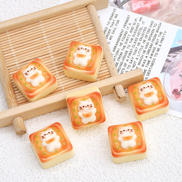 20PCS Cat toast charms