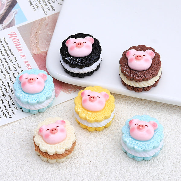 20PCS Pig cream cake charms