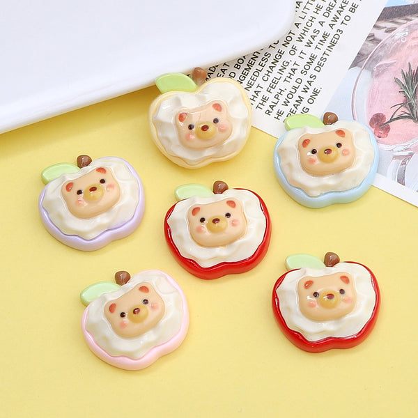 20PCS Cute bear apple charms