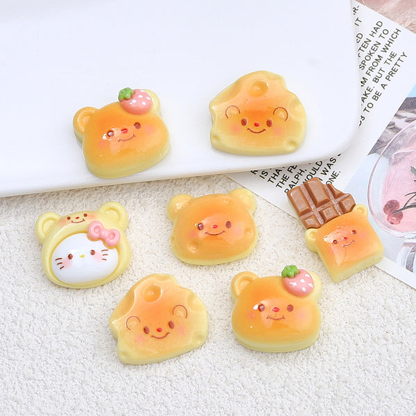 20PCS Bear cheese butter charms