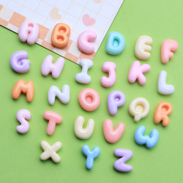 20PCS Soft cute English letters charms