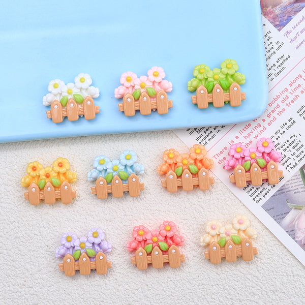 20PCS Flower Picket fence charms