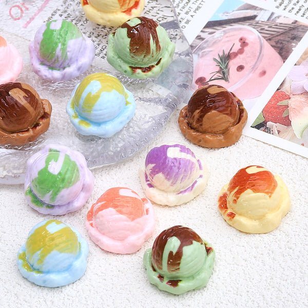 20PCS Painted ice cream balls charms