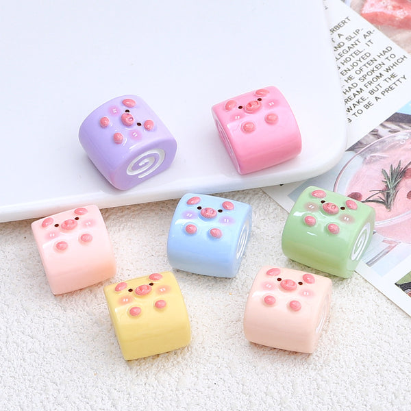 20PCS Piglet cake roll charms