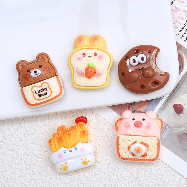 20PCS Piglet toast charms