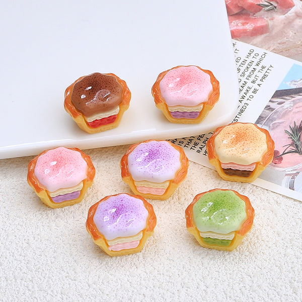 20PCS Stuffed egg tart charms