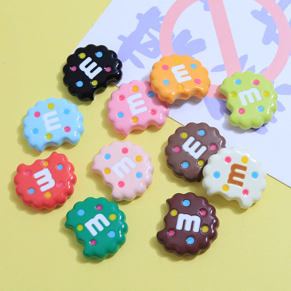 20PCS Colored M cookies charms