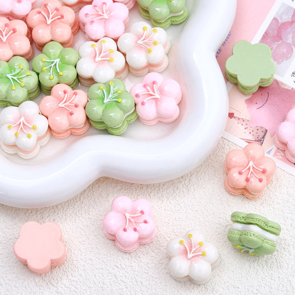 20PCS Cherry blossom macarons charms