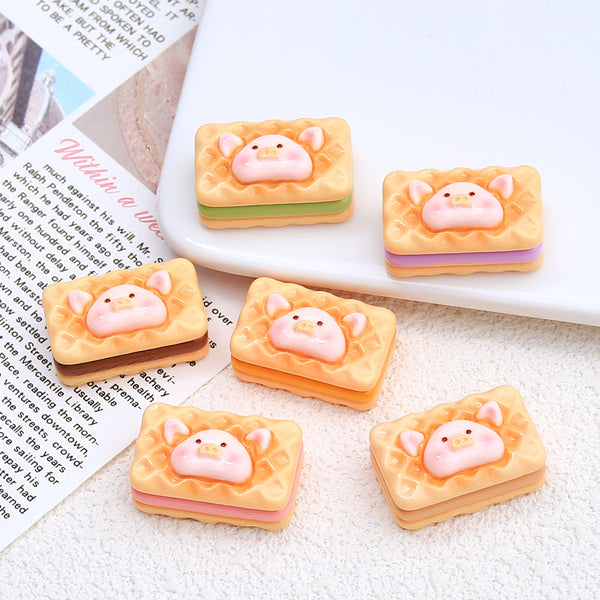 20PCS Pig sandwich cookies charms