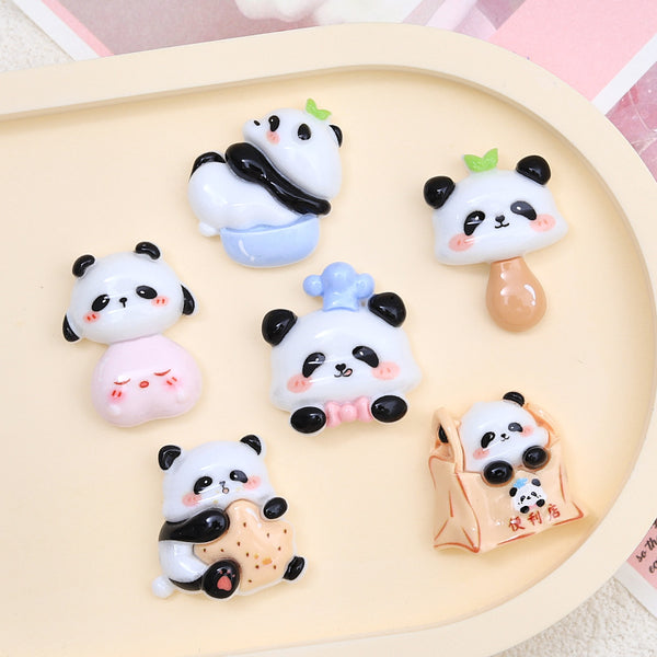 20PCS Cute Panda Convenience Store charms