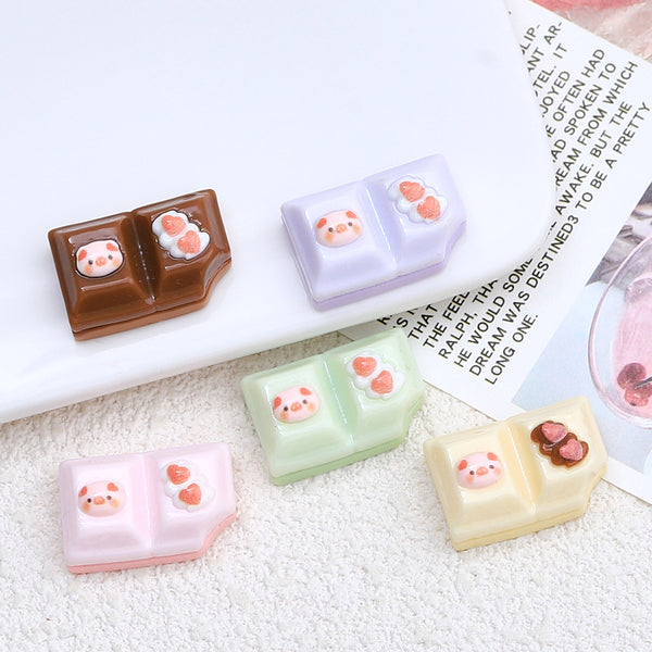 20PCS Pig Heart chocolate charms