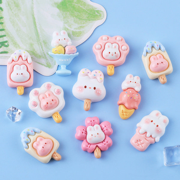 20PCS Bunny ice cream charms