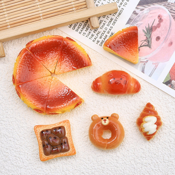 20PCS Baked bear bread charms