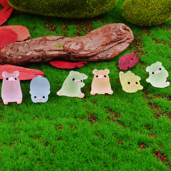 20PCS Noctilucent Frosted pig charms