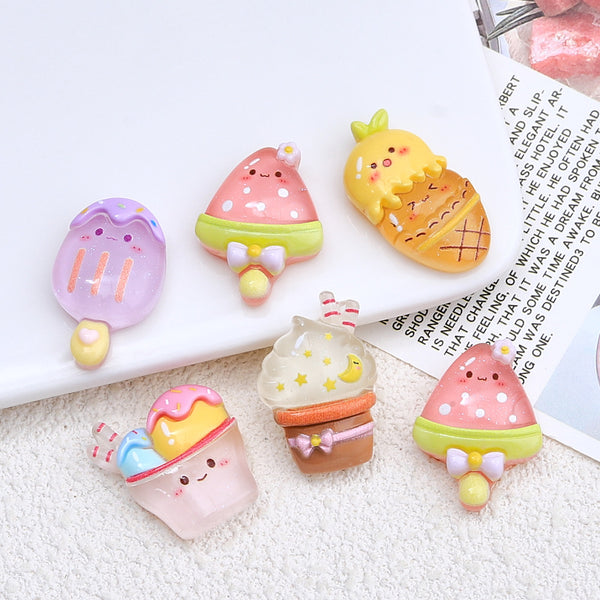 20PCS Noctilucent Summer ice cream charms