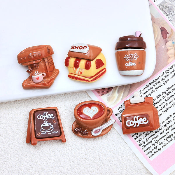 20PCS Cartoon coffee Series charms