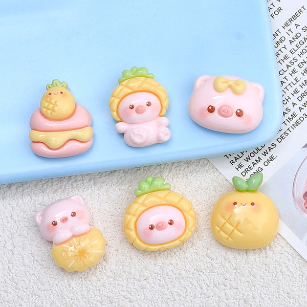 20PCS Cute pineapple pig charms