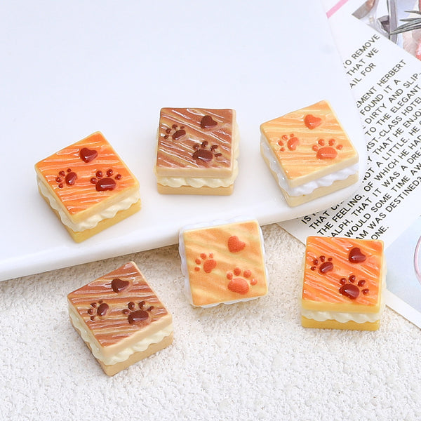 20PCS Cat's paw sandwich cookies charms