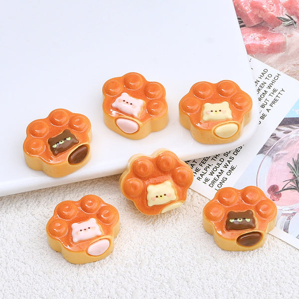 20PCS Cat's paw cream cake charms