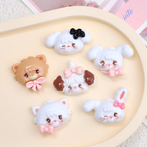 20PCS Cute eyes animal head charms