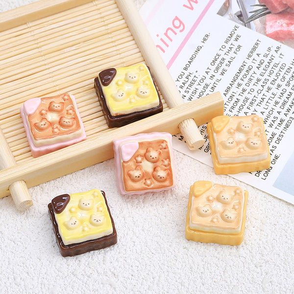 20PCS Bear cheese toast charms