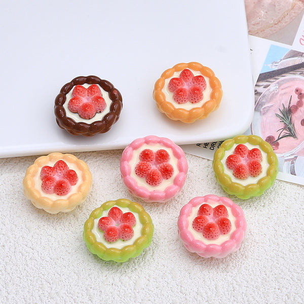 20PCS Delicious strawberry tart charms