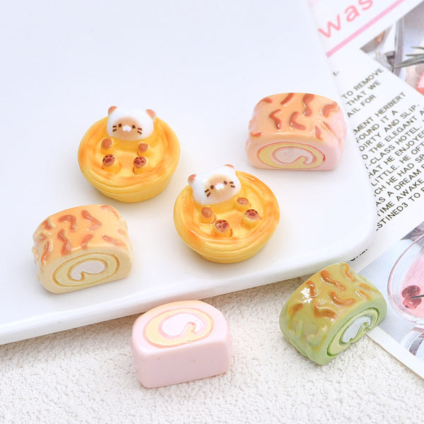 20PCS Cute kitten egg tart charms