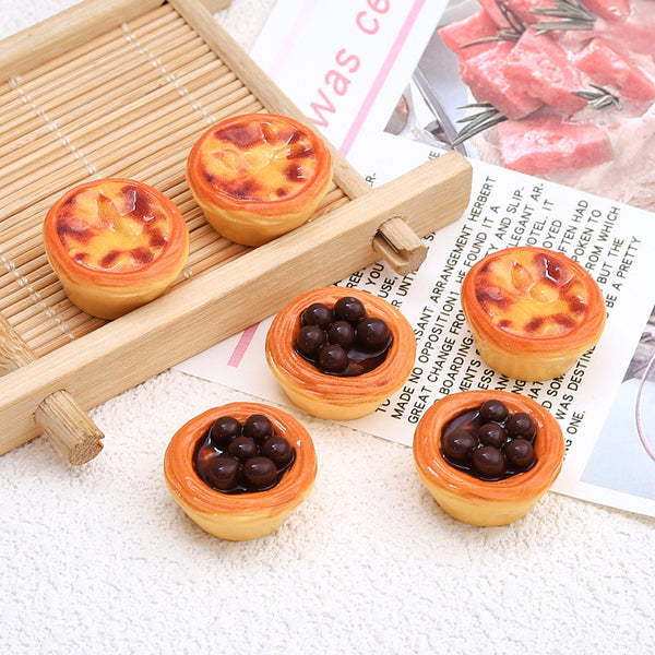 20PCS Artificial egg tart charms