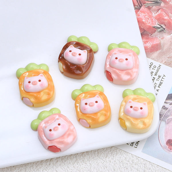 20PCS Little Pig pineapple crisp charms